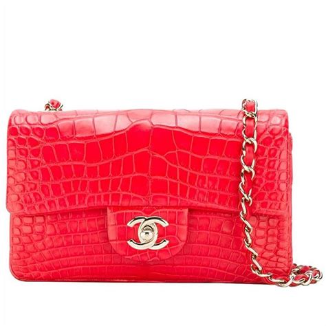 crocodile skin chanel bag|Chanel crocodile red flap bag.